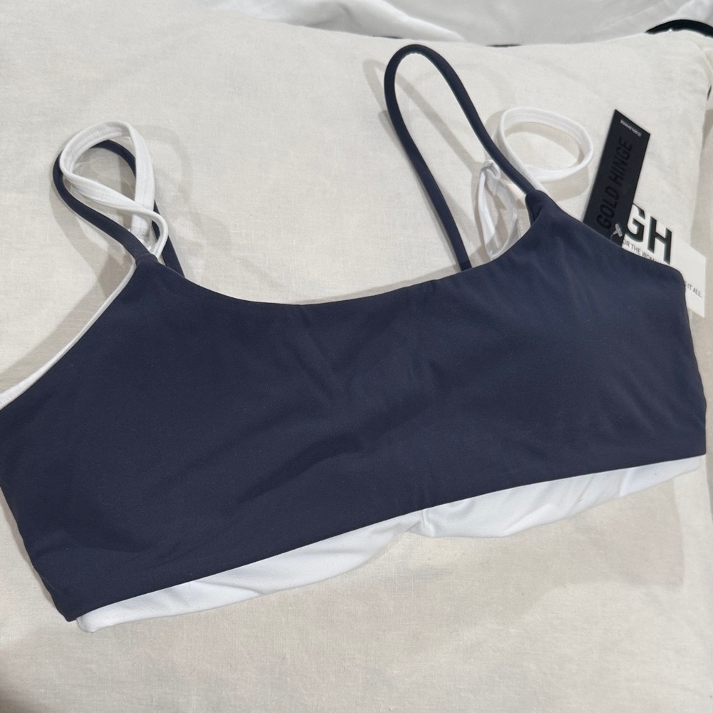 Women's Navy and White Sports Bra